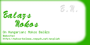 balazs mokos business card