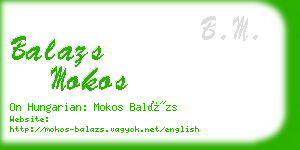 balazs mokos business card